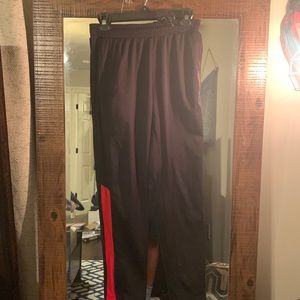 Black with red stripes sweat pants